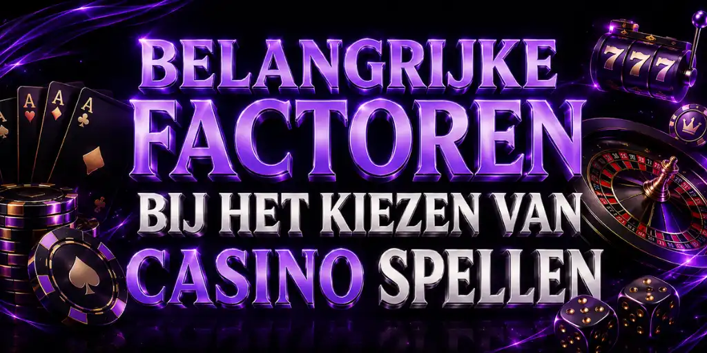 Belangrijke Factoren Bij Het Kiezen Van Casino Spellen